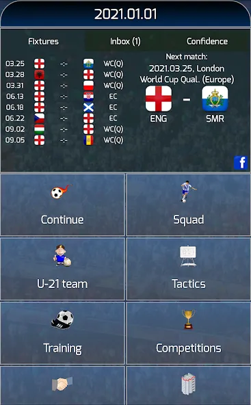 True Football National Manager (Тру Футбол Национальный Менеджер) [MOD: Mega Mod/Меню] - Скриншот 1