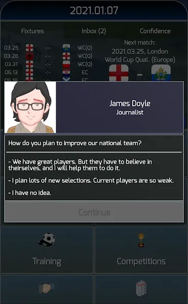 True Football National Manager (Тру Футбол Национальный Менеджер) [MOD: Mega Mod/Меню] - Скриншот 2