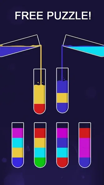Color Sort Puzzle-Puzzle Game (Цветной головоломка сортировки) [MOD: Мод Меню/Взлом] - Скриншот 5