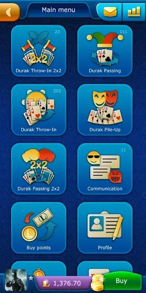 Durak LiveGames online [MOD: Mega Mod/Меню] - Скриншот 1