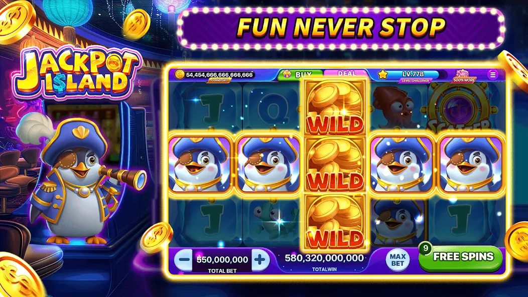 Jackpot Island — Slots Machine (Джекпот Айленд) [MOD: Мод Меню/Взлом] - Скриншот 4