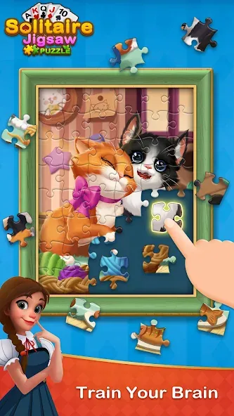 Solitaire Jigsaw Puzzle (Солитер Пазл) [MOD: Бесконечные деньги] - Скриншот 1