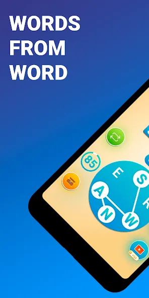 Words from word: Crosswords [MOD: Меню/Много денег] - Скриншот 1